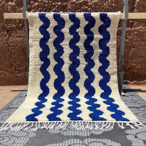 Moroccan Checkered Blue Rug