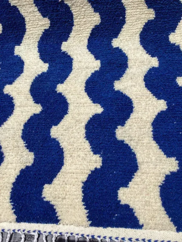 moroccan-checkered-blue-rug (7) Moroccan Checkered Blue Rug – Handmade Berber Wool Rug | ASBED Cooperative