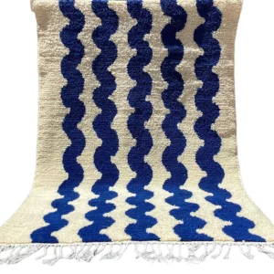 moroccan checkered blue rug 1